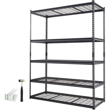 VEVOR Skladišni regal 152,4 x 61 x 198,1 cm, crni