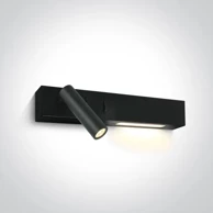 Zidna svjetiljka, LED, 3 W + 6 W, 480 lm, 3000 K, 30 cm, lijeva, crna