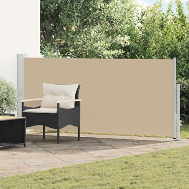 Retraktabilna bočna tenda, 117 x 600 cm, poliester, bež