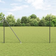Set ogra, set od 2, čelik, 25 x 1,5 m, sklopivo, vanjska ograda, siva