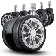 Gumeni kotači za uredske fotelje Sofotel, 5 komada, crna