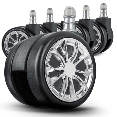 Gumeni kotači za uredske fotelje Sofotel, 5 komada, crna