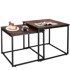 SPRINGOS Set stolića za kavu, 50 x 50 x 50 cm i 45 x 45 x 45 cm, bijeli