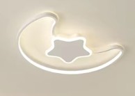 LUMELA LED stropna svjetiljka za dječju sobu, prigušiva, mjesec, bijela, s daljinskim upravljačem