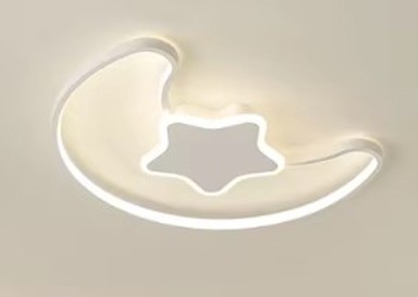 LUMELA LED stropna svjetiljka za dječju sobu, prigušiva, mjesec, bijela, s daljinskim upravljačem