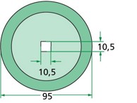 Nož za prikolicu za hranjenje, utovarivač, rezač silaže, 95 mm, promjer 10,5 mm