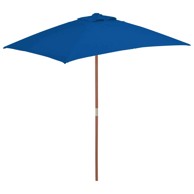 Vrtni suncobran s drvenim stupom 150x200 cm, plavi