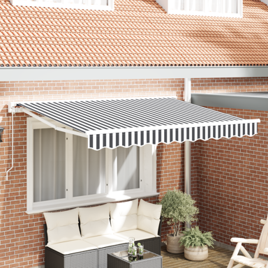 Skrovita tenda 350x200 cm, i bijelo, antracit