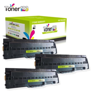TONER123 Zamjenske toneri komplet HP 106A / W1106A / Laser 107, 107a, 107w / Laser MFP 135, 135a, 135w, 137, 137fnw, 3x crna