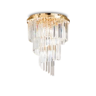 IDEAL LUX Plafonjera Carlton PL12, E14 ID213507, zlatna