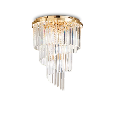 IDEAL LUX Plafonjera Carlton PL12, E14 ID213507, zlatna