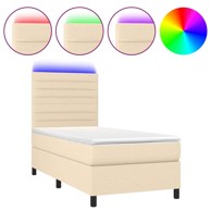 Box Spring krevet s madracem, krem, 90x200 cm, vodoravne pruge