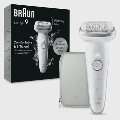 BRAUN Epilator Silk-épil 9 9-011, 40 pinceta, srebrni/bijeli
