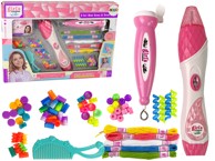 Komplet perli za pletenje kose 2u1, rozi