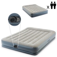 INTEX Veliki madrac na napuhavanje s električnom pumpom, 203 x 152cm, svijetlo sivi