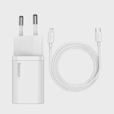 BASEUS Kućni punjač Super Si TZCCSUP-B02 , 20 W, USB-C, bijeli