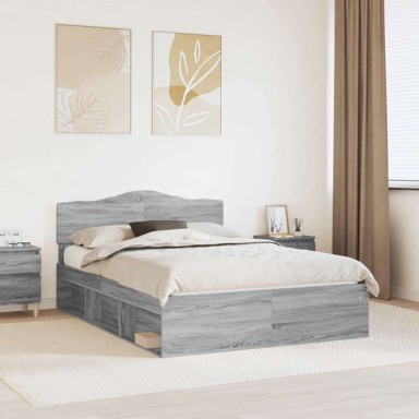 Okvir za krevet s uzglavljem 160 x 200 cm, siva sonoma