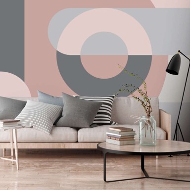 Foto tapeta Geometric Wreath (Pink) 300x210