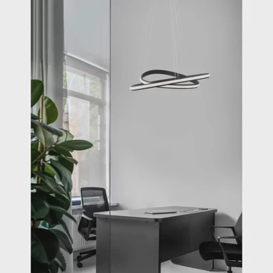 NOVA LUCE Visilica Aries LED 45 W, 3000 K, 2364 lm, dimm, IP20 NL9357061, crna