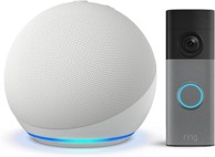 RING ECHO Dot + akumulatorski video domofon (zadnja gen.), bijeli