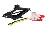 AMIO Dizalica škarasta s ključem i rukavicama, 1,5T