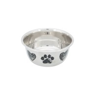 TRIXIE Posuda za pse metalna uzorak uzorak srce/šape 1 l/fi-15 cm