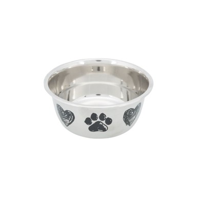 TRIXIE Posuda za pse metalna uzorak uzorak srce/šape 1 l/fi-15 cm