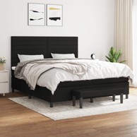Krevet s oprugama i madracem crni 180x200 cm od tkanine