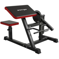 Klupa za biceps i triceps s 5 visina sjedala i 25 kutova, čelik i sintetička koža, crna