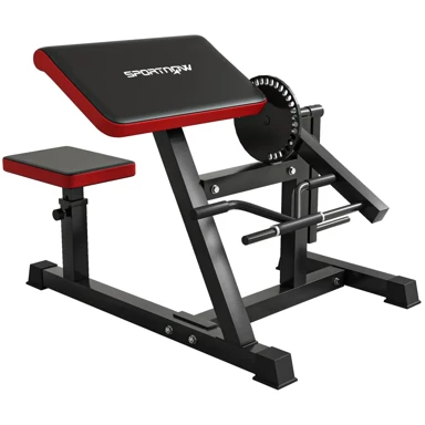 Klupa za biceps i triceps s 5 visina sjedala i 25 kutova, čelik i sintetička koža, crna