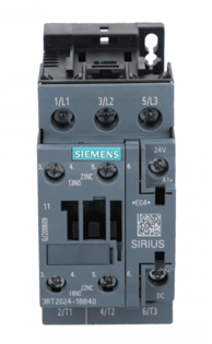 SIEMENS Kontaktor snage 12 A 3P 24 V DC 1NO 1NC S0 3RT2024-1BB40