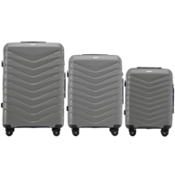 WINGS Set kofera PHOENIX, 3 kom (V, M, S), polipropilen, tamno siva