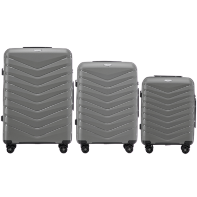 WINGS Set kofera PHOENIX, 3 kom (V, M, S), polipropilen, tamno siva