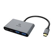 AKASA USB 4u1 hub 2x USB-C, 2x USB-A, Power Delivery, 18cm, silber-AK-CBCA31-18BK