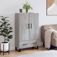 Visoka komoda siva boja hrasta 69,5x31x115 cm konstruirano drvo