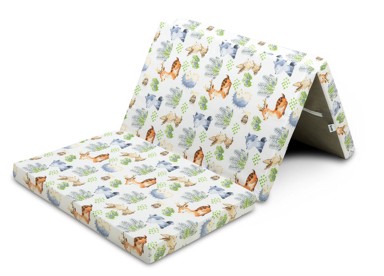 SENSILLO Sklopivi madrac s pamučnom navlakom 120x60cm šuma