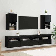 Zidni TV ormari, zidne izvedbe, 2 kom, 30.5 x 30 x 60 cm, crni hrast