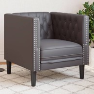 CHESTERFIELD Fotelja siva umjetna koža