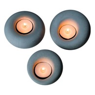 MIOLI DECOR Betonski svijećnjaci u setu od 3 kom Donut 