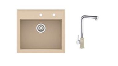 SINK SOLUTION Set sudoper i slavina Milano, bež
