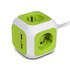 GREENBLUE Razvodna utičnica MagicCube GB118, 4 utičnice, 2 x USB, 1,4 m, bijela