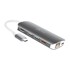 J5CREATE USB hub JCD383, USB-C, 3x USB-A, 1x USB-C, 1x HDMI, 1x RJ45, srebrni i bijeli