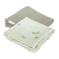 LITTLE DUTCH Komplet 2 muslin pelene, Little Farm/Olive
