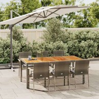 7-dijelni vrtni set od poli-ratana, stol 190 cm, sivi