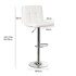 CASA SELECCIÓN Bijele barske stolice u setu podesive visine 2 kom od umjetne kože (visine sjedala 93 cm) 