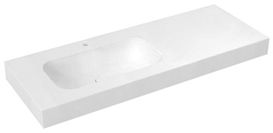 SAPHO EMICO Umivaonik, 200x50 cm, L-limac, lijeva izvedba, Solid Surface, bijela mat