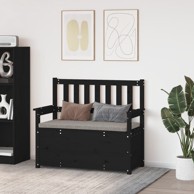 Klupa crna 112,5 x 51,5 x 96,5 cm od masivne borovine