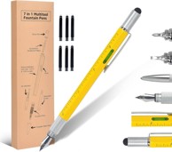 Višenamjenska 7-u-1 olovka, ravnalo, odvijač, libela, stylus, višenamjenski alat pen