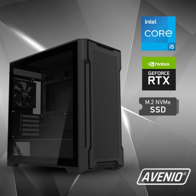 AVENIO Stolno računalo ProGamer / Intel Core i5-14400F, 16 GB RAM, 1 TB SSD NVMe, nVidia GeForce RTX 5060 8 GB, Windows 11 Home, crna