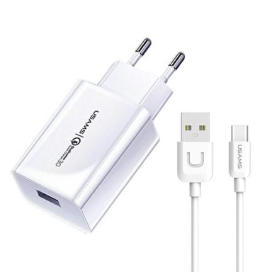 USAMS T39 zidni punjač, 20 W, USB-C, crni, US-CC131